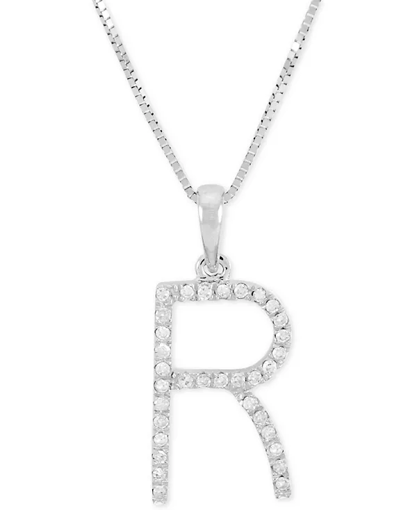 Ожерелье с бриллиантом (1/10 карата) в форме инициала из 10-каратного белого золота, 16 дюймов + 2 дюйма удлинителя Macy'S, r
Ожерелье с бриллиантом (1/10 карата) в форме инициала из 10-каратного белого золота, 16 дюймов + 2 дюйма удлинителя Macy'S, r
