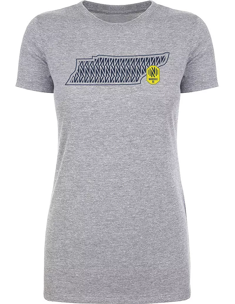 Женская серая футболка 500 Level Nashville SC TN Map
Женская серая футболка 500 Level Nashville SC TN Map