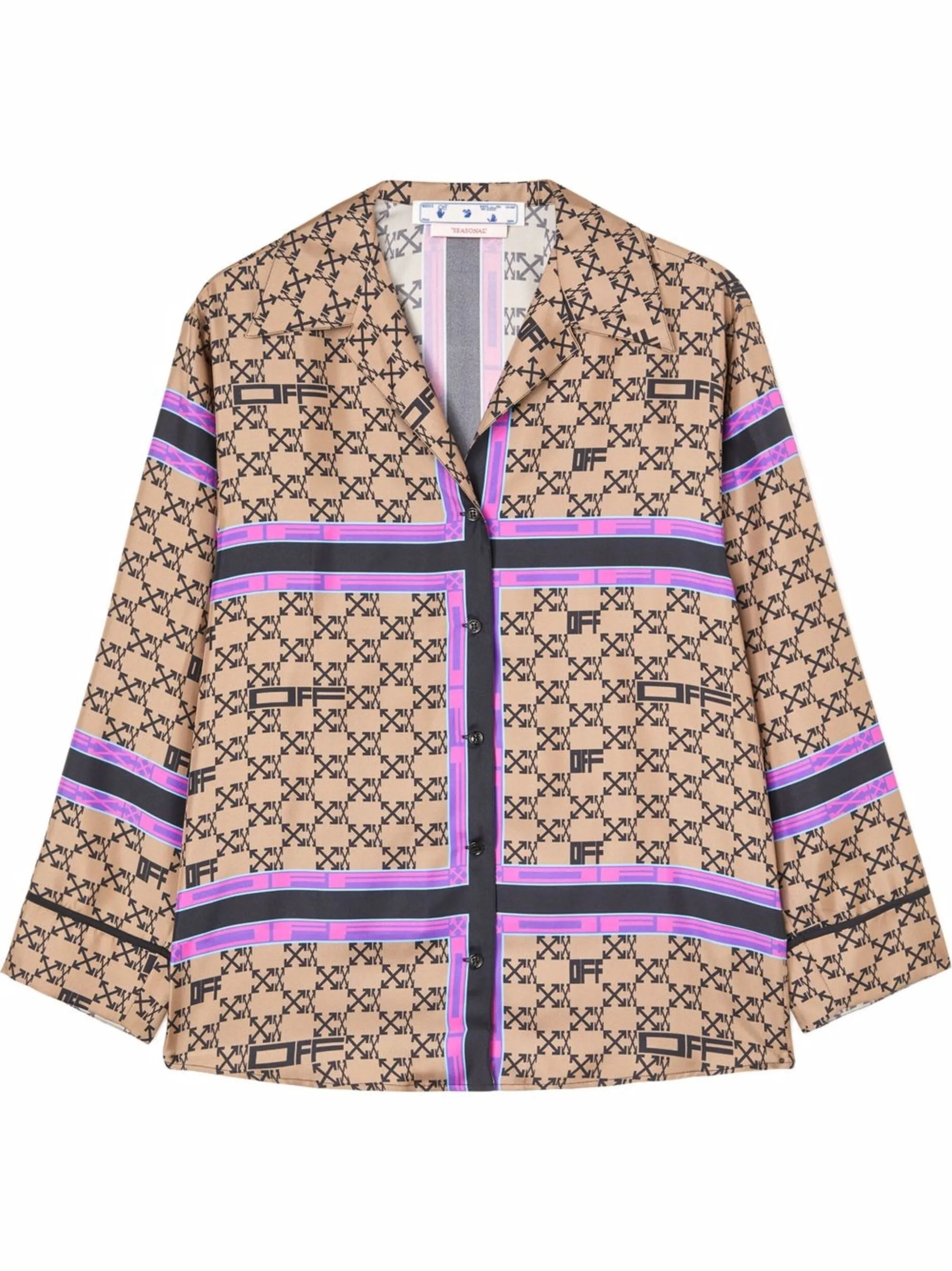 Пижамная рубашка с монограммой Off-White, коричневый
Пижамная рубашка с монограммой Off-White, коричневый