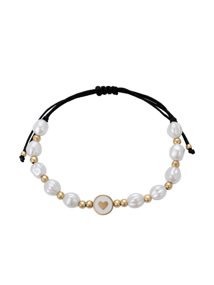 Faina Женский браслет из шнура с мотивом сердца, золотисто-белый
Faina Женский браслет из шнура с мотивом сердца, золотисто-белый