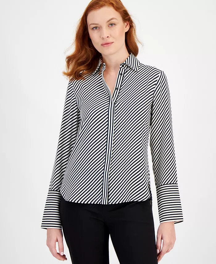 Блузка с разрезом на манжете и принтом Anne Klein, черный
Блузка с разрезом на манжете и принтом Anne Klein, черный