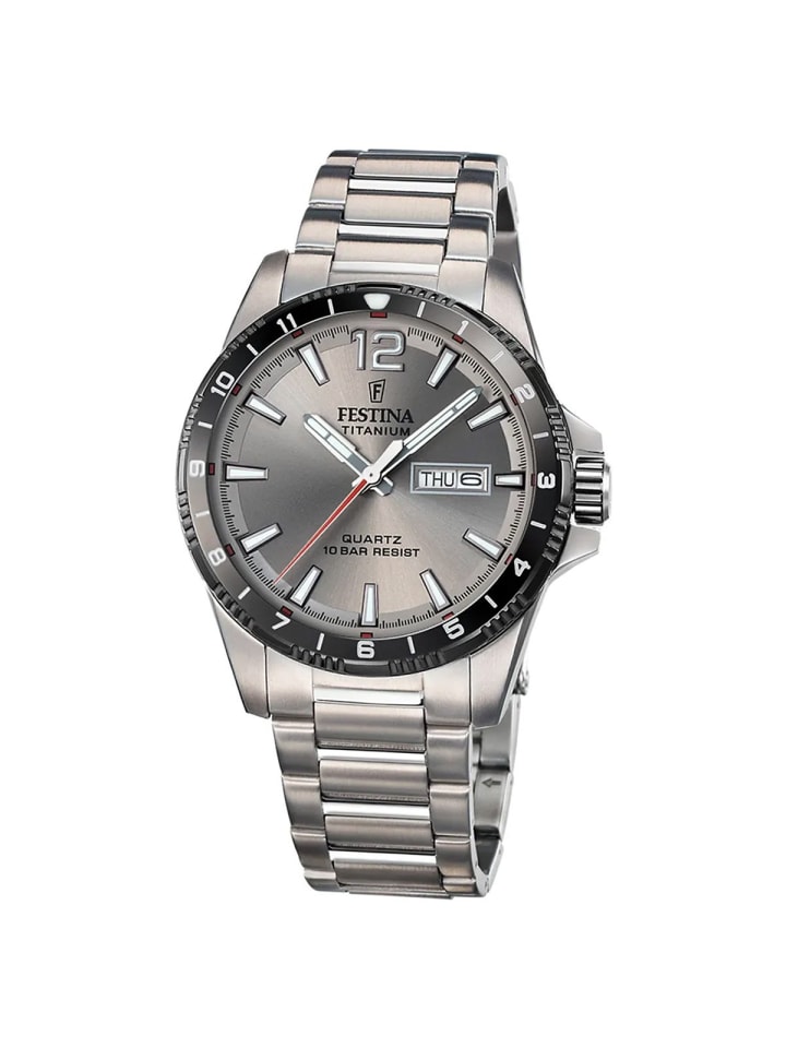Festina Мужские кварцевые часы из титана, антрацитовые
Festina Мужские кварцевые часы из титана, антрацитовые