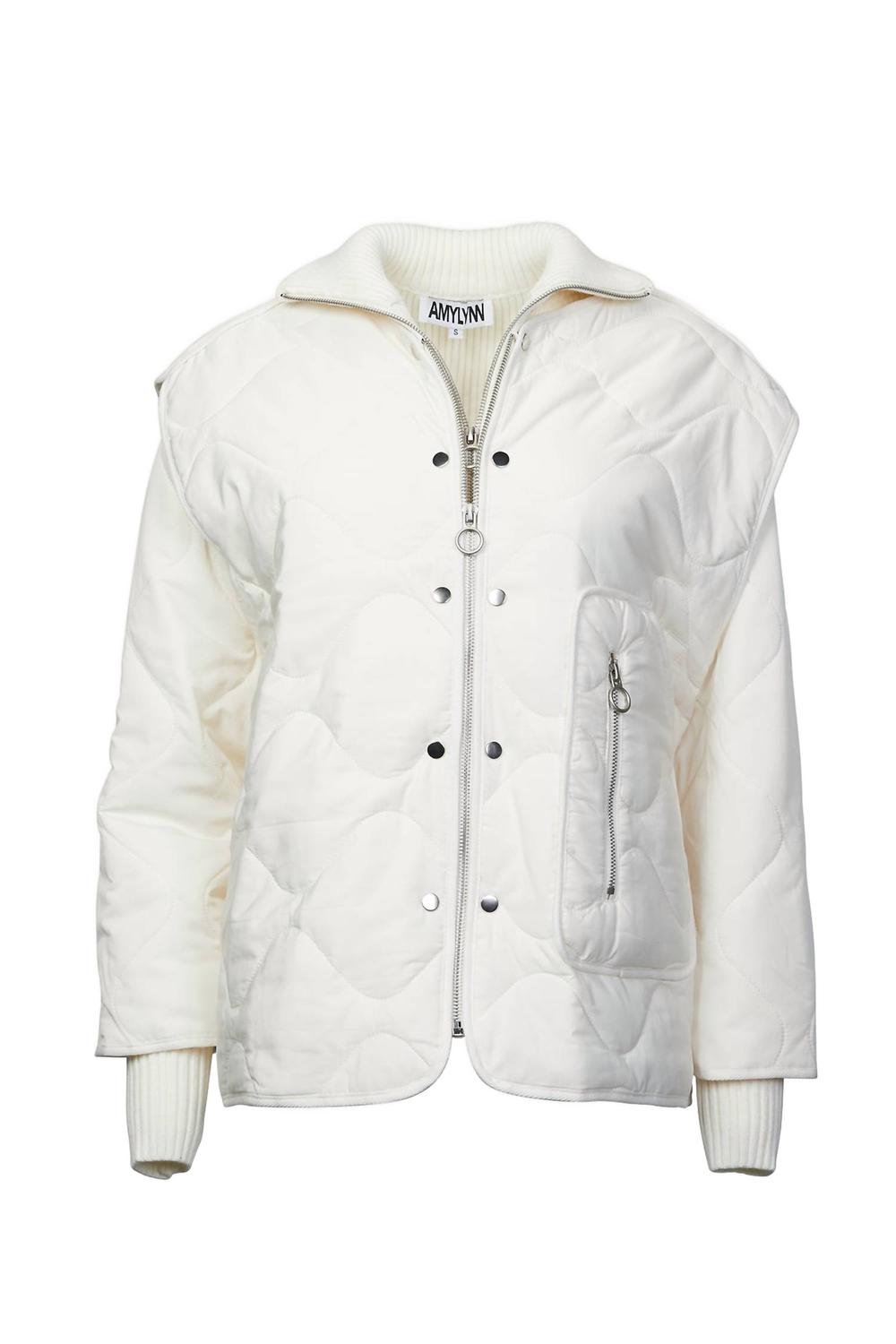 Белая стеганая куртка Ash с мягкой подкладкой и съемным чехлом AMYLYNN
Белая стеганая куртка Ash с мягкой подкладкой и съемным чехлом AMYLYNN