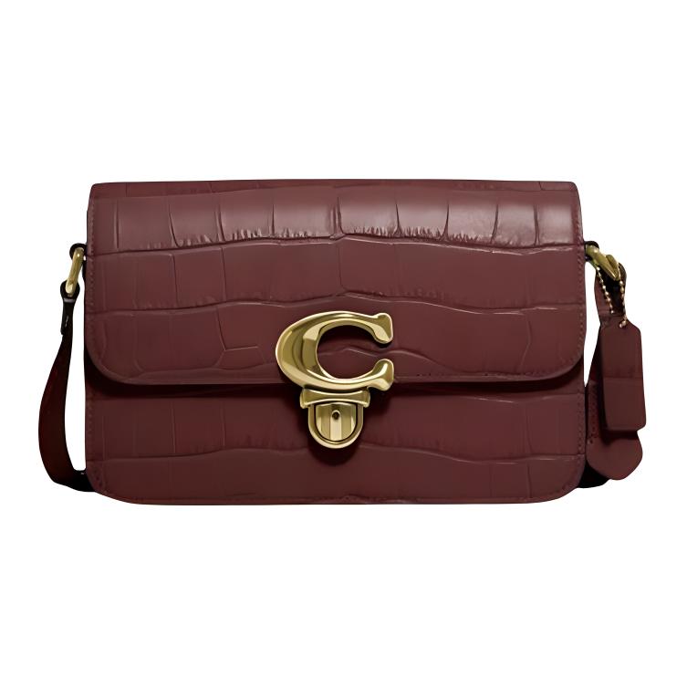 Кожаная сумка через плечо с крокодиловым принтом, женская бордовая COACH
Кожаная сумка через плечо с крокодиловым принтом, женская бордовая COACH