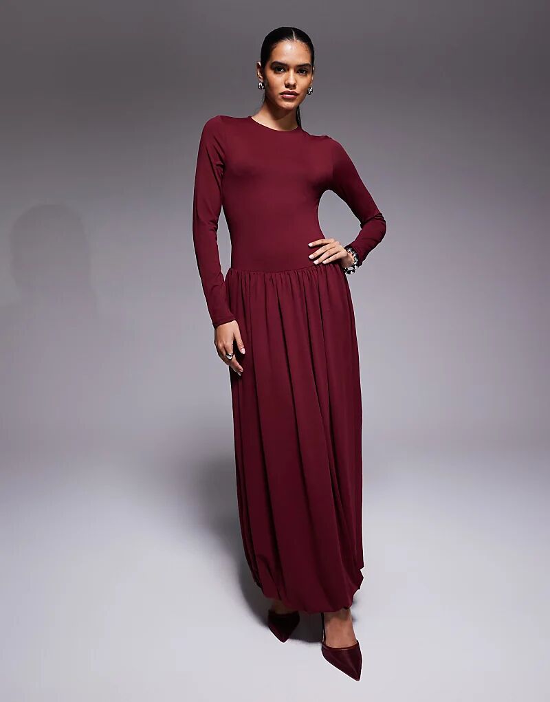 Платье миди ASOS DESIGN с драпировкой и длинными рукавами бордового цвета
Платье миди ASOS DESIGN с драпировкой и длинными рукавами бордового цвета