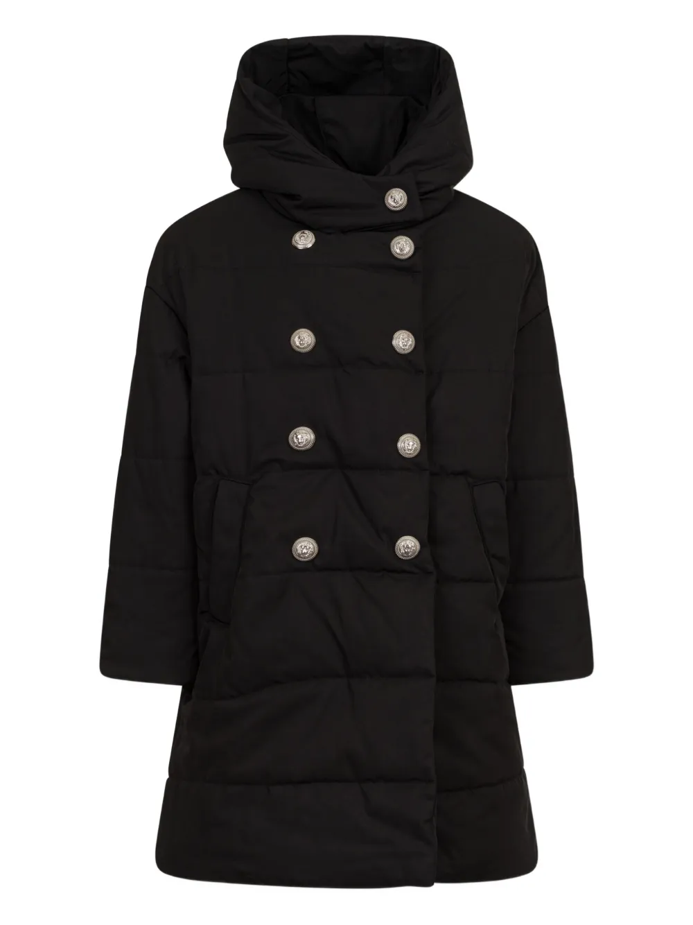 Пальто с капюшоном и рельефными пуговицами Balmain Kids, черный
Пальто с капюшоном и рельефными пуговицами Balmain Kids, черный