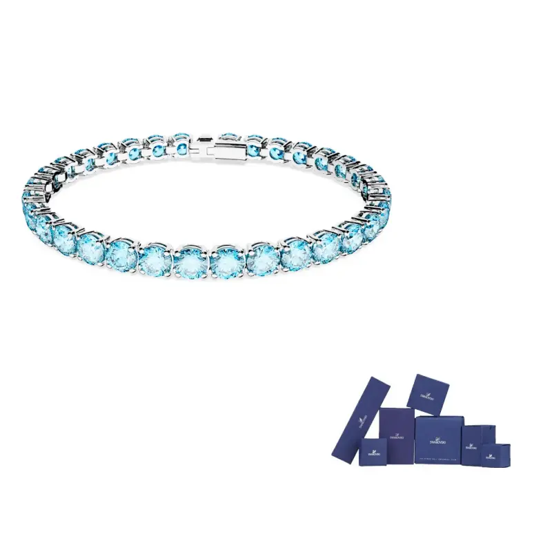 Матричный теннисный браслет с родиевым покрытием Swarovski
Матричный теннисный браслет с родиевым покрытием Swarovski