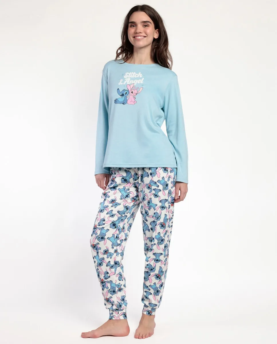 Длинная женская пижама из хлопкового трикотажа синего цвета Disney
Длинная женская пижама из хлопкового трикотажа синего цвета Disney