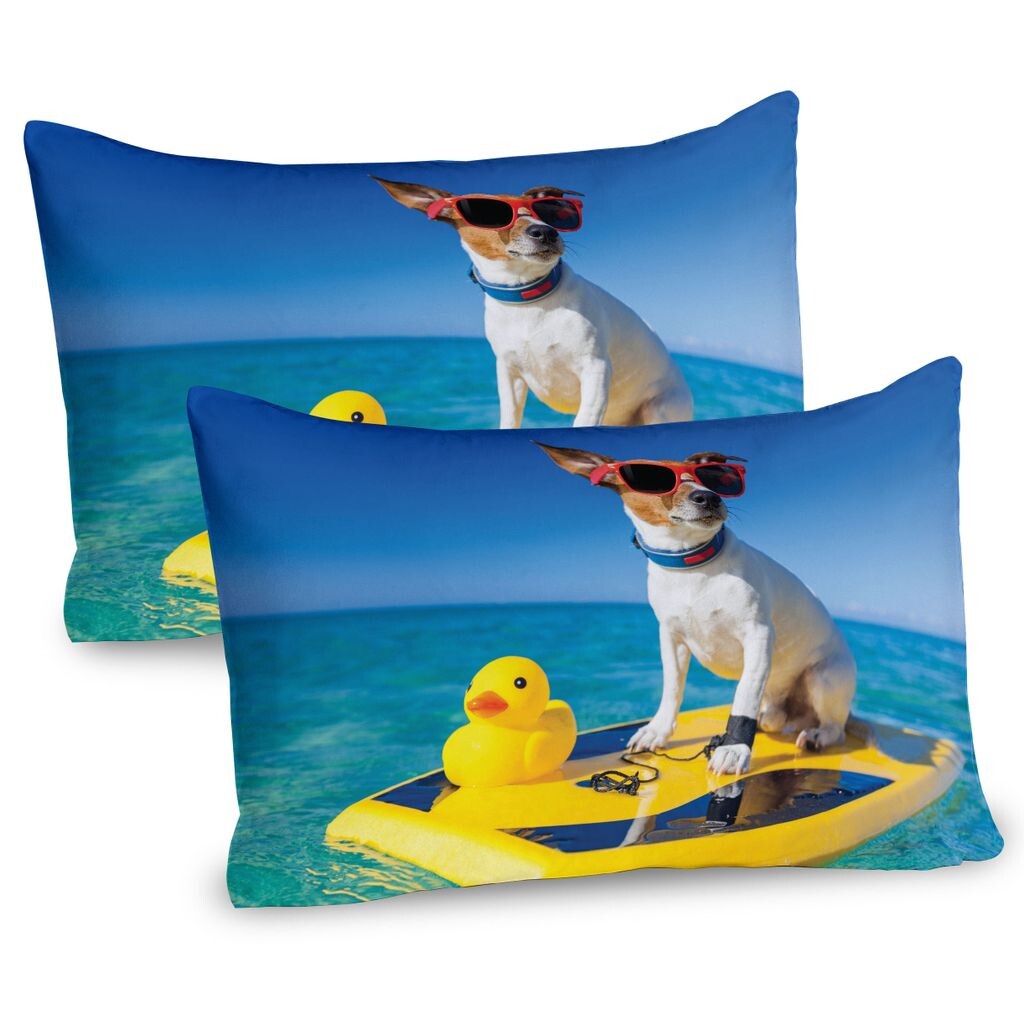 Чехлы для подушек ABAKUHAUS Rubber Ducky, набор из 2 шт., «Собака в солнцезащитных очках и резиновая утка на доске для серфинга на берегу океана, веселое лето», чехол для подушки с декоративным принтом, 80 x 40 см, разноцветный
Чехлы для подушек ABAKUHAUS Rubber Ducky, набор из 2 шт., «Собака в солнцезащитных очках и резиновая утка на доске для серфинга на берегу океана, веселое лето», чехол для подушки с декоративным принтом, 80 x 40 см, разноцветный