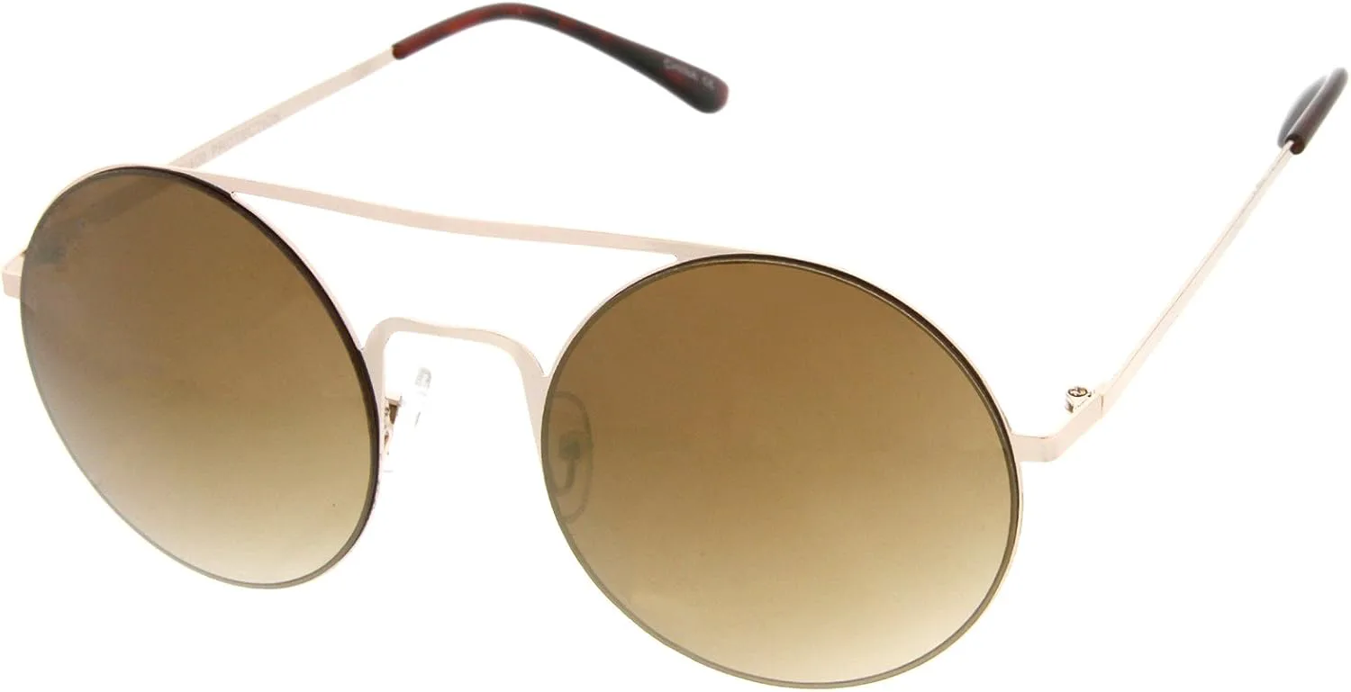 Солнцезащитные очки zeroUV Modern Slim с двойной переносицей, цветными зеркальными плоскими линзами и круглым оправой, диаметр линз 53 мм, Gold / Gold Mirror
Солнцезащитные очки zeroUV Modern Slim с двойной переносицей, цветными зеркальными плоскими линзами и круглым оправой, диаметр линз 53 мм, Gold / Gold Mirror