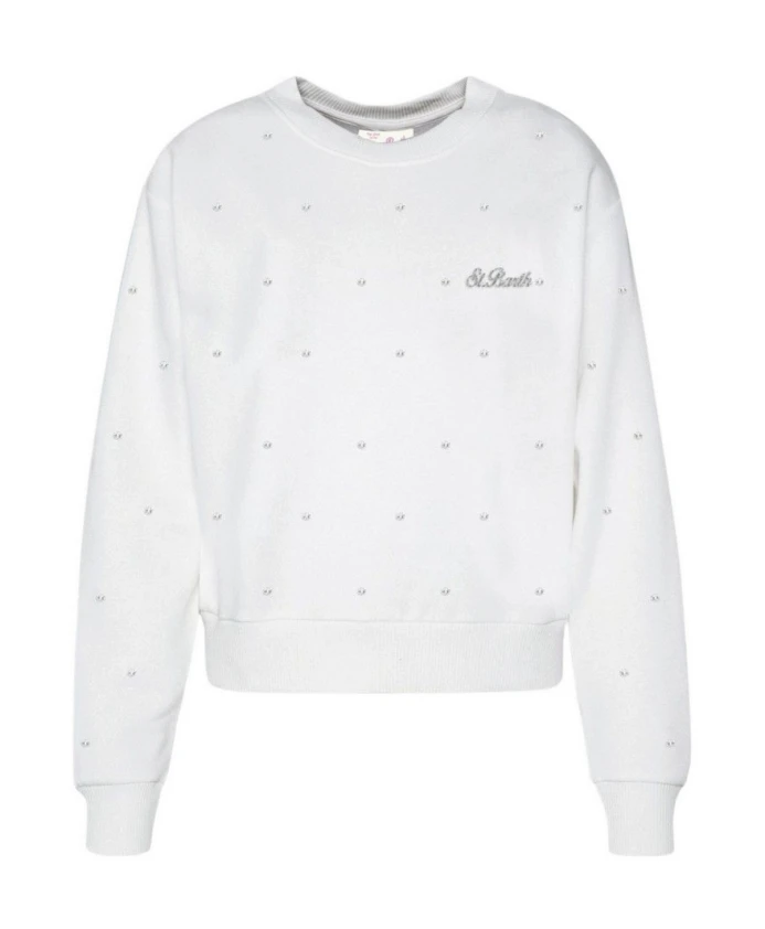 Белый свитер со стразами Mc2 Saint Barth, белый
Белый свитер со стразами Mc2 Saint Barth, белый