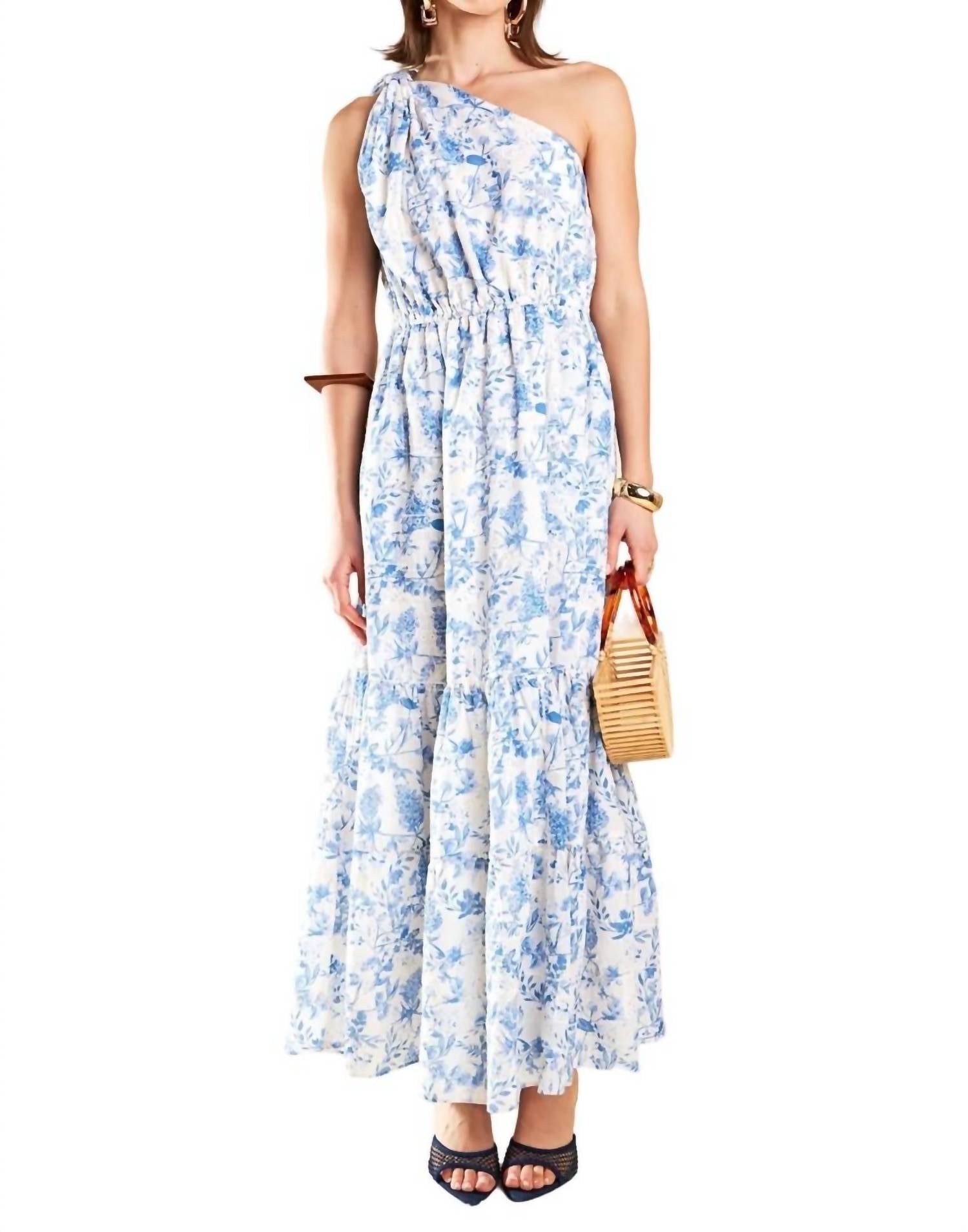 Платье макси на одно плечо с цветочным принтом синего цвета English Factory
Платье макси на одно плечо с цветочным принтом синего цвета English Factory