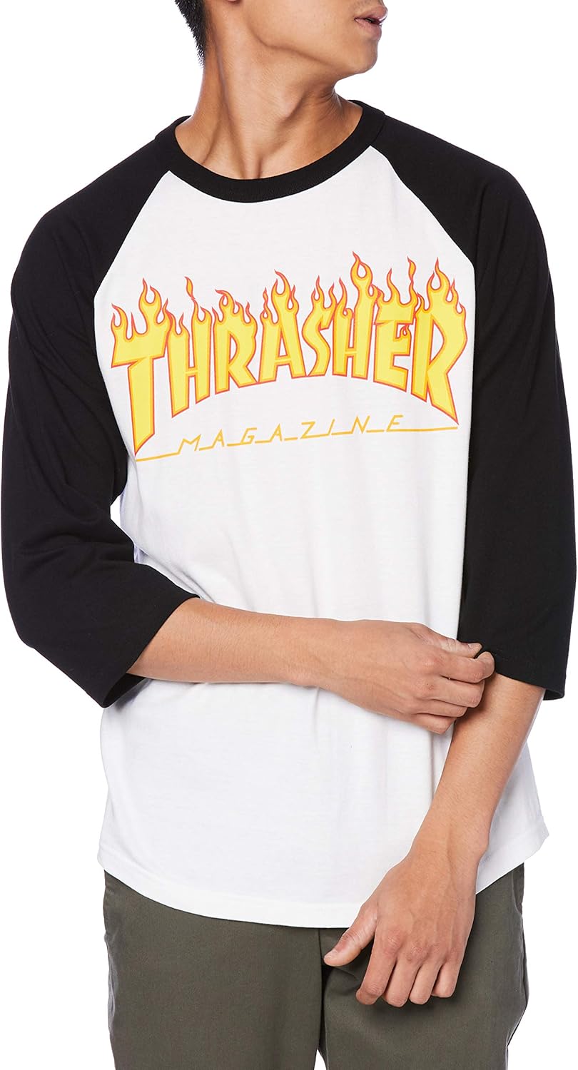 Мужская футболка-реглан с рукавом 3/4 Slasher TH92130 / FLAME (с логотипом бренда) Классическая модель Thrasher, белый/черный
Мужская футболка-реглан с рукавом 3/4 Slasher TH92130 / FLAME (с логотипом бренда) Классическая модель Thrasher, белый/черный