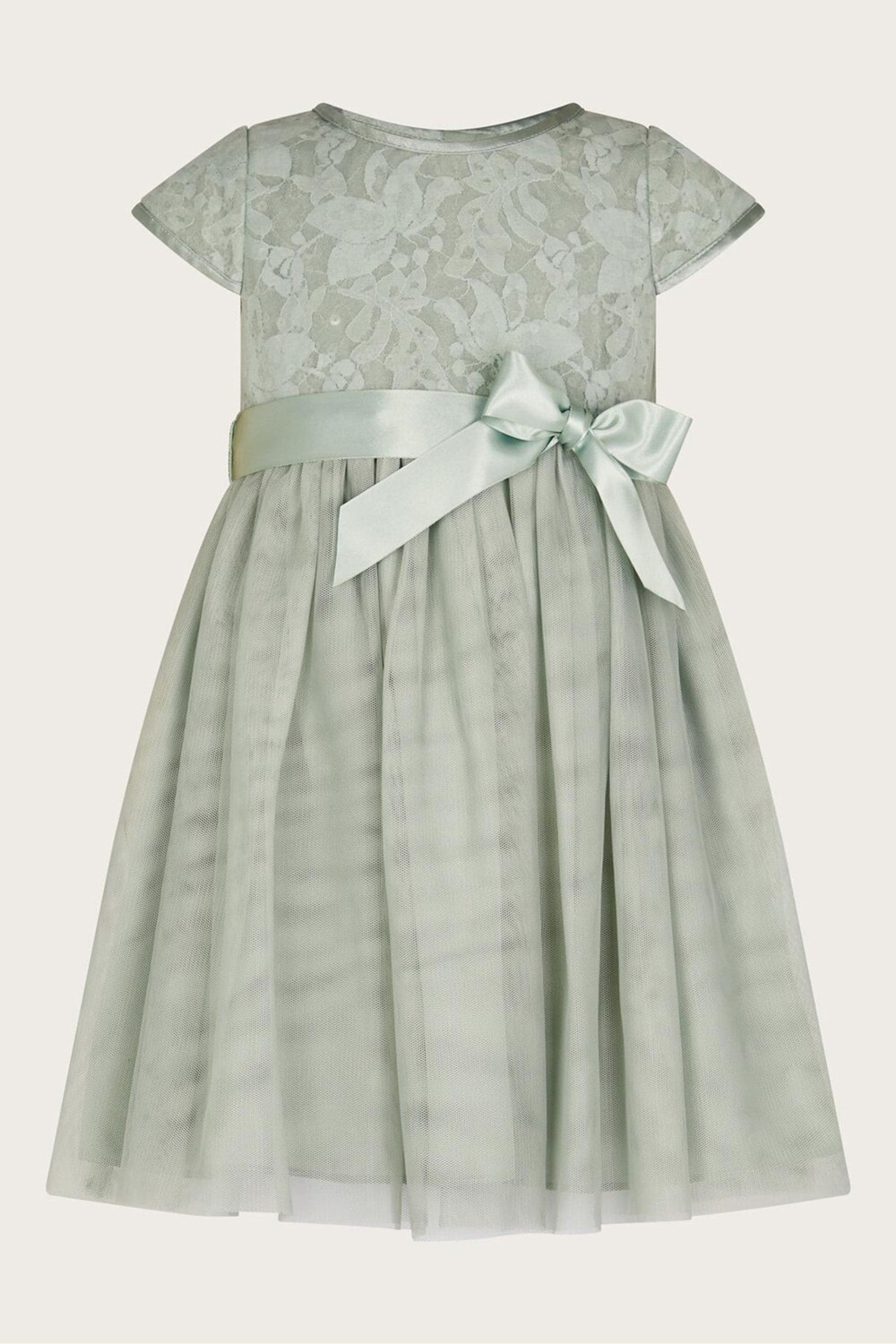 Детское кружевное платье с пайетками Monsoon, зеленый 
Детское кружевное платье с пайетками Monsoon, зеленый