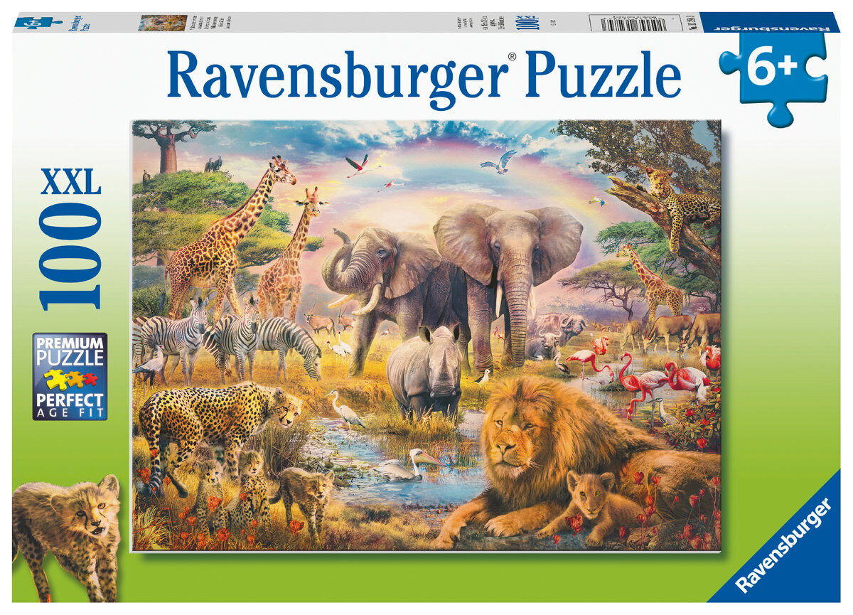 Пазл Ravensburger для детей XXL Дикие животные, 100 шт.
Пазл Ravensburger для детей XXL Дикие животные, 100 шт.