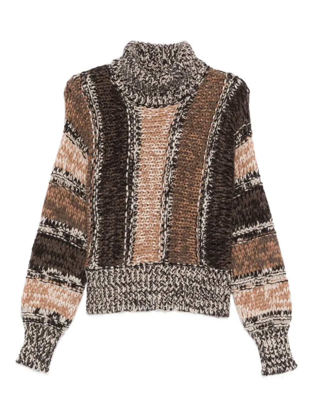 Полосатый свитер с воротником-стойкой Roberto Collina, коричневый
Полосатый свитер с воротником-стойкой Roberto Collina, коричневый