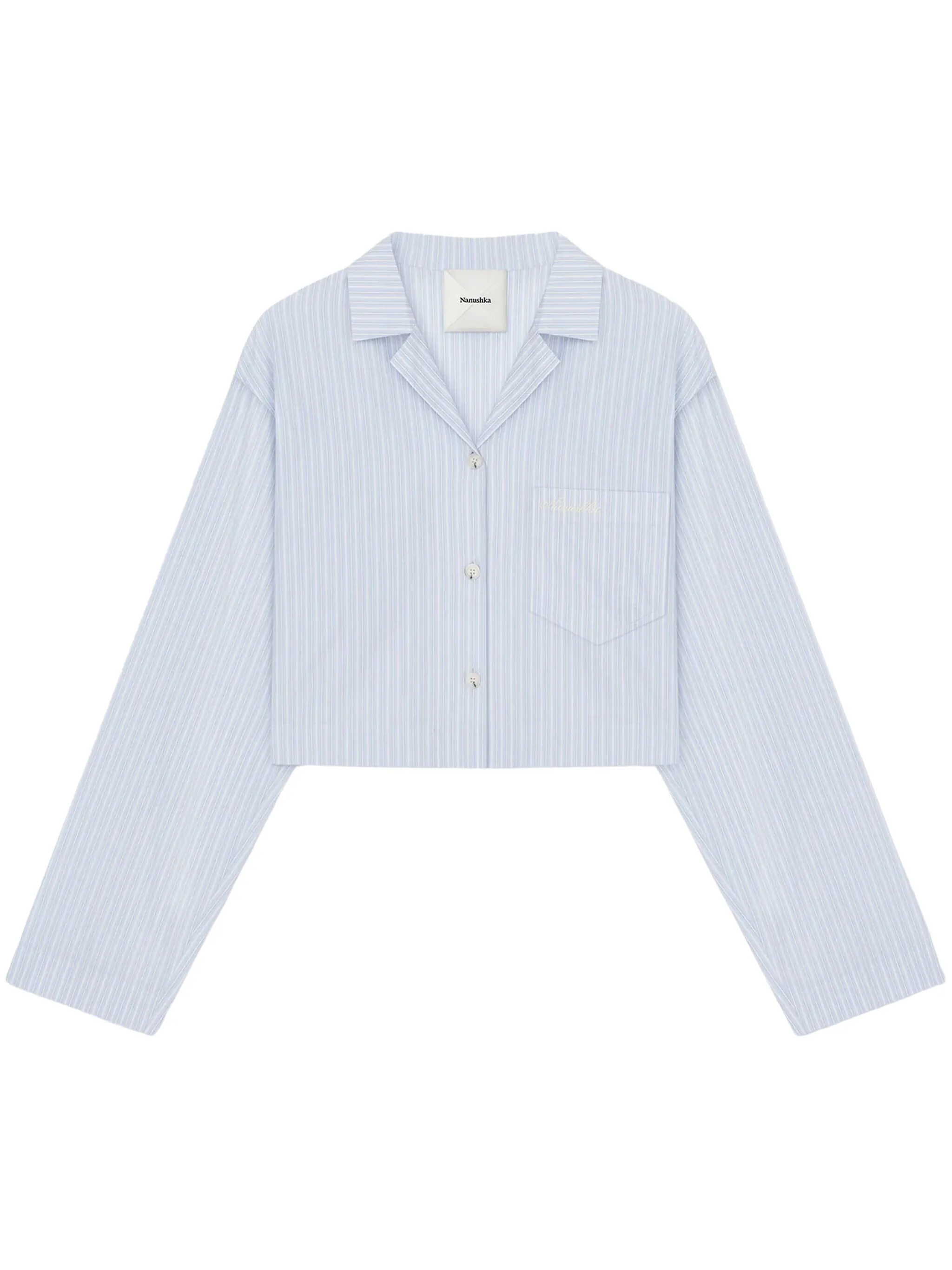 Рубашка в полоску Nanushka, синий
Рубашка в полоску Nanushka, синий