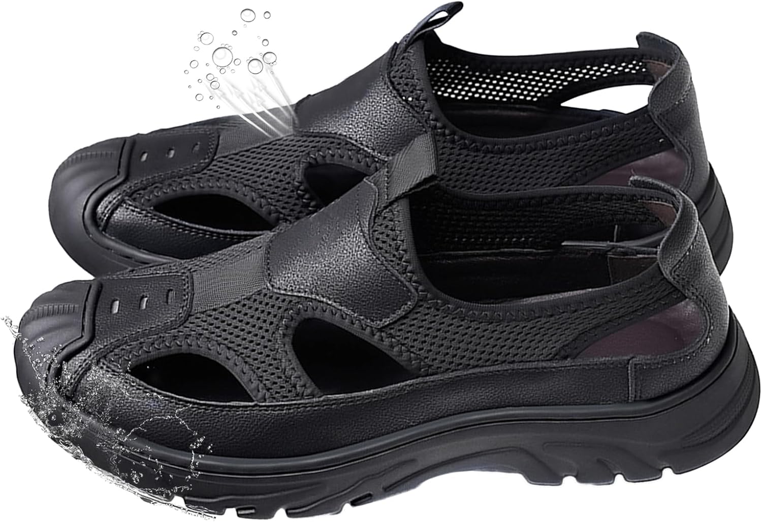 Мужские спортивные сандалии без шнурков из кожи с закрытым носком, легкие, дышащие, противоскользящие, для пляжа, спорта, прогулок, походов и путешествий Generic, черный
Мужские спортивные сандалии без шнурков из кожи с закрытым носком, легкие, дышащие, противоскользящие, для пляжа, спорта, прогулок, походов и путешествий Generic, черный