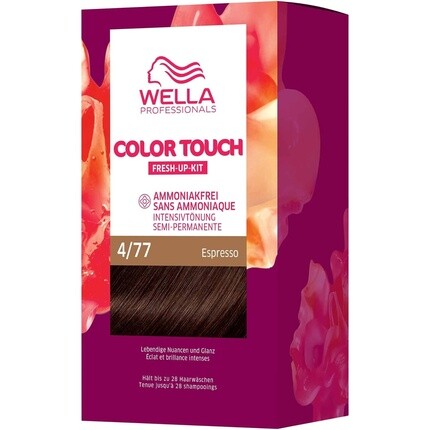 Wella Professionals Color Touch Demi Permanent Hair Paint без аммиака 130 мл 4/77 Эспрессо
Wella Professionals Color Touch Demi Permanent Hair Paint без аммиака 130 мл 4/77 Эспрессо