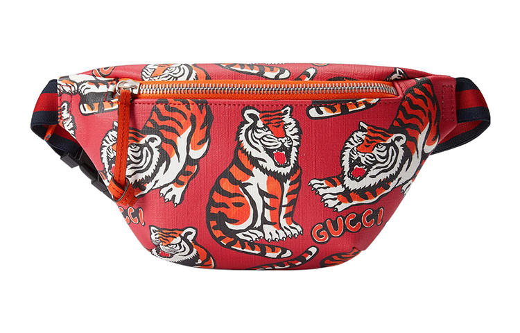 ГУЧЧИ Детская красная поясная сумка с тигровым принтом 
ГУЧЧИ Детская красная поясная сумка с тигровым принтом