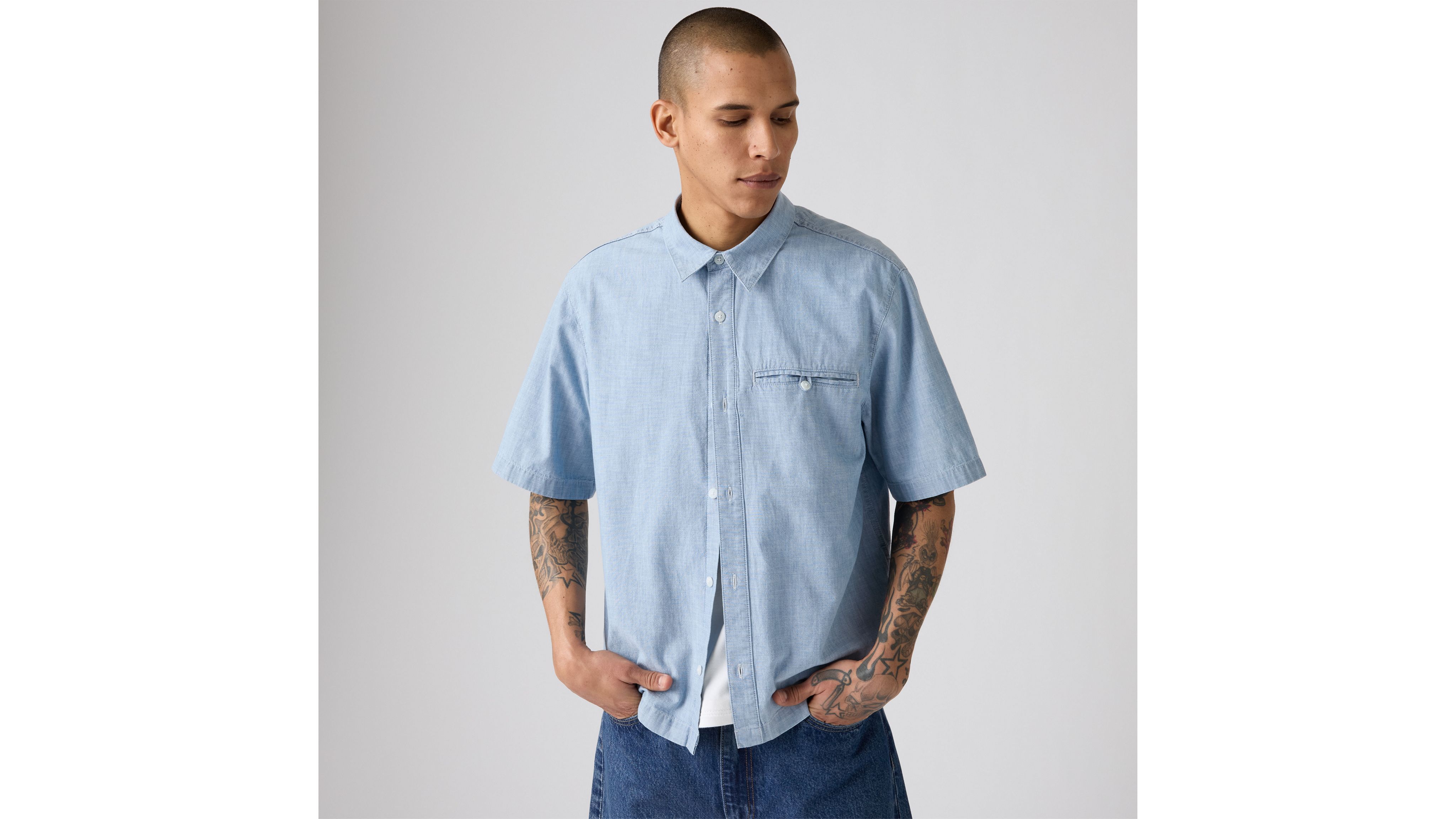 Рубашка Zandt с короткими рукавами и свободным кроем Levi's, Light Chambray - Light Wash
Рубашка Zandt с короткими рукавами и свободным кроем Levi's, Light Chambray - Light Wash