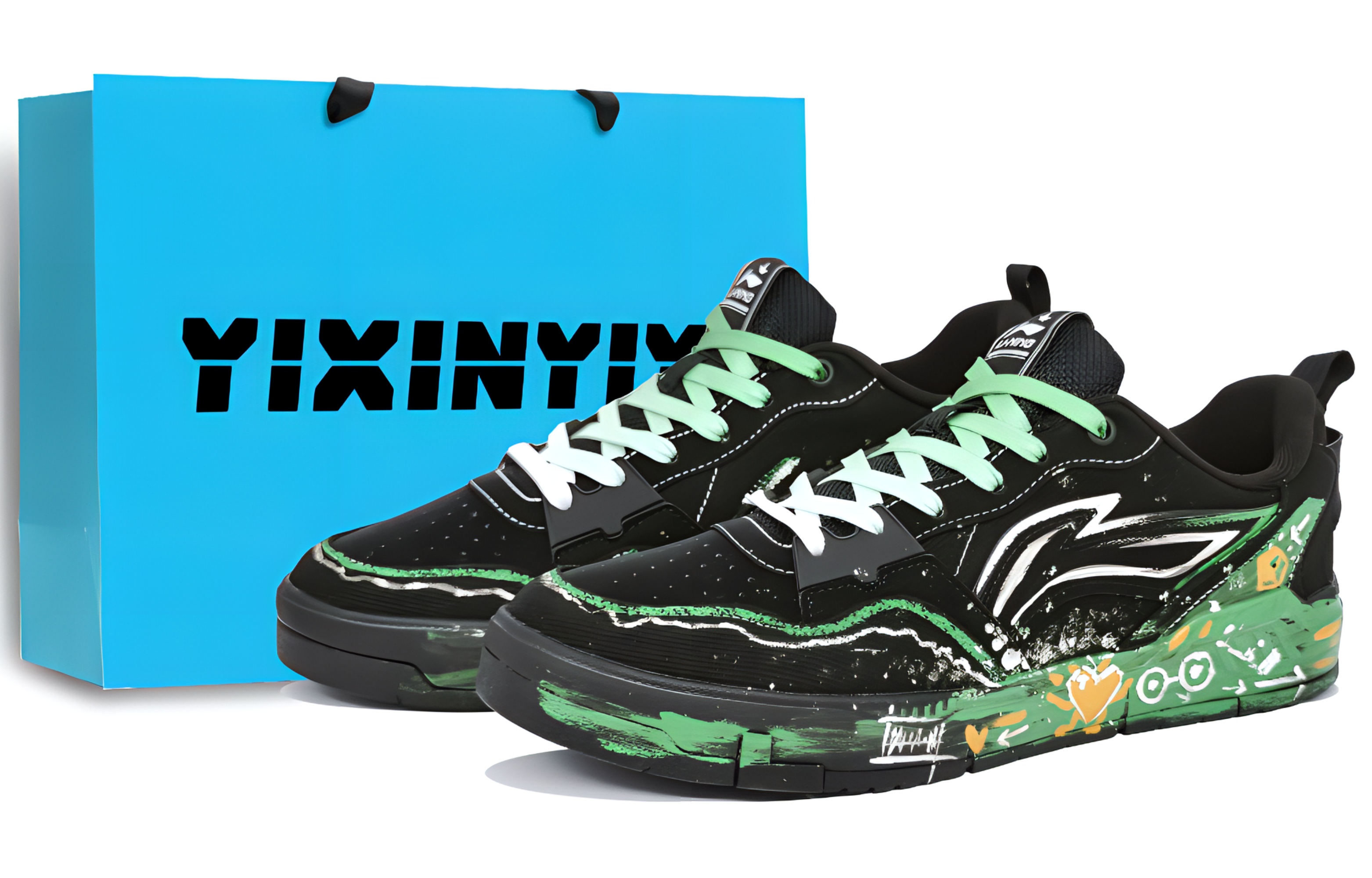 LINING Мужские кроссовки для скейтбординга Yuan Chu с противоскользящим, износостойким, дышащим верхом, черно-зеленого цвета
LINING Мужские кроссовки для скейтбординга Yuan Chu с противоскользящим, износостойким, дышащим верхом, черно-зеленого цвета