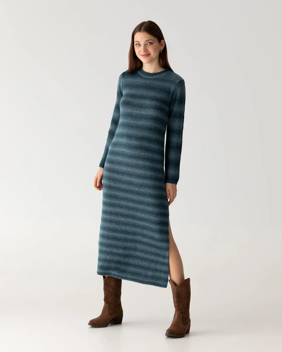 Платье миди с длинным рукавом Noon, синий 
Платье миди с длинным рукавом Noon, синий