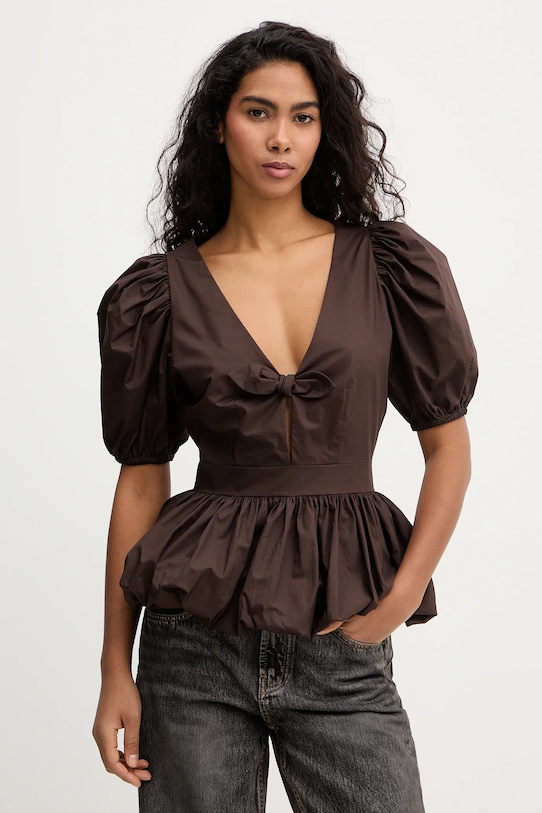 Хлопковая блузка Rotate, коричневый
Хлопковая блузка Rotate, коричневый