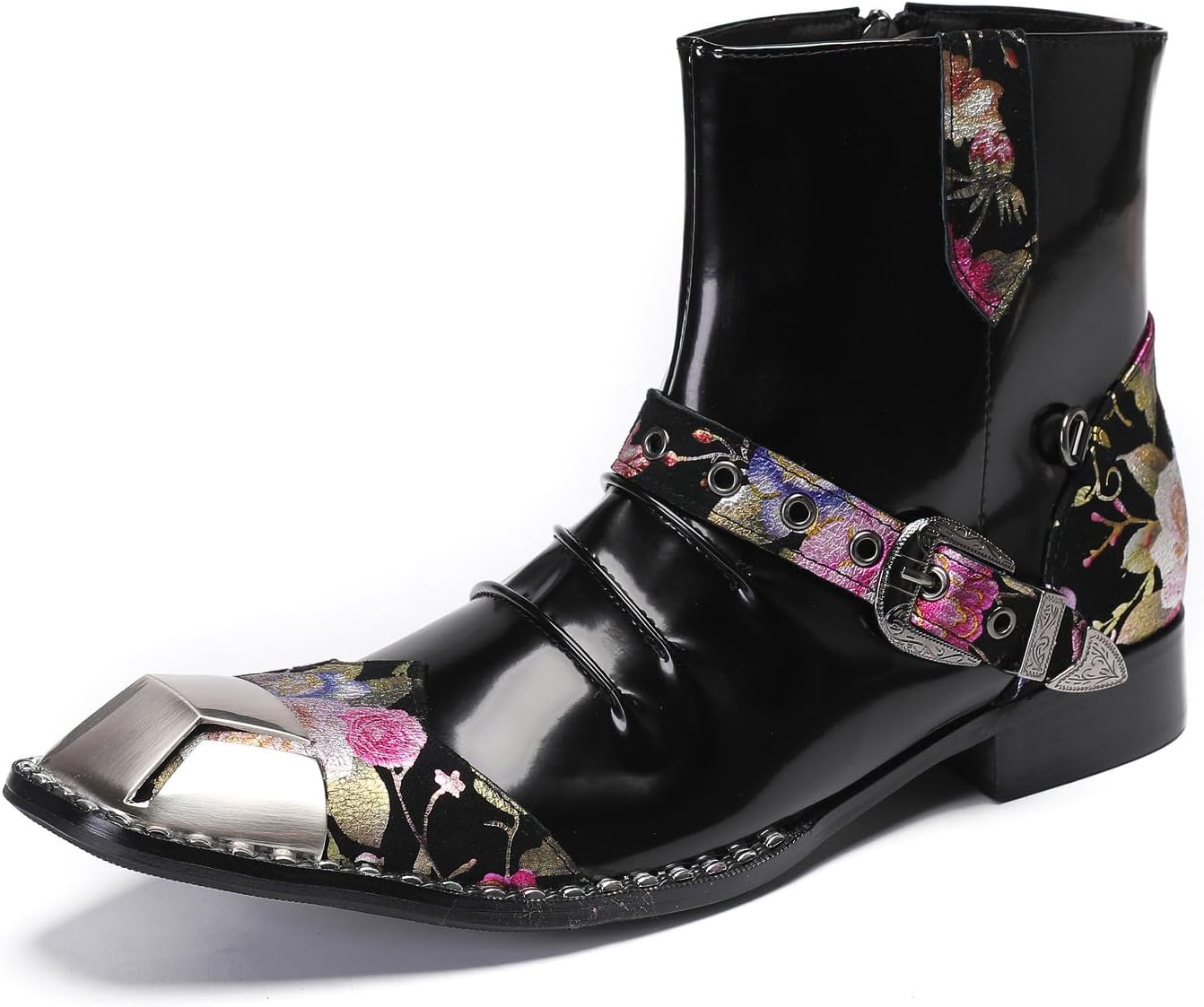 Мужские двухцветные повседневные ковбойские сапоги Santimon - настоящая кожаная западная обувь до щиколотки с металлическим квадратным носком и пряжкой для рок-вечеринок, выпускного и бального танца, черный
Мужские двухцветные повседневные ковбойские сапоги Santimon - настоящая кожаная западная обувь до щиколотки с металлическим квадратным носком и пряжкой для рок-вечеринок, выпускного и бального танца, черный