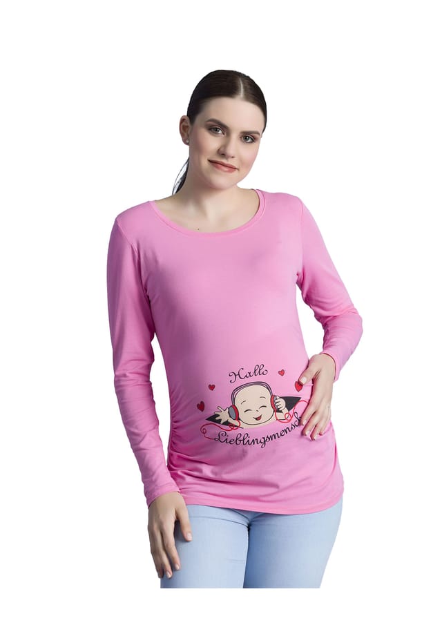 Рубашка для беременных с длинными рукавами с мотивом «Привет любимому человеку» M.M.C., розовый
Рубашка для беременных с длинными рукавами с мотивом «Привет любимому человеку» M.M.C., розовый