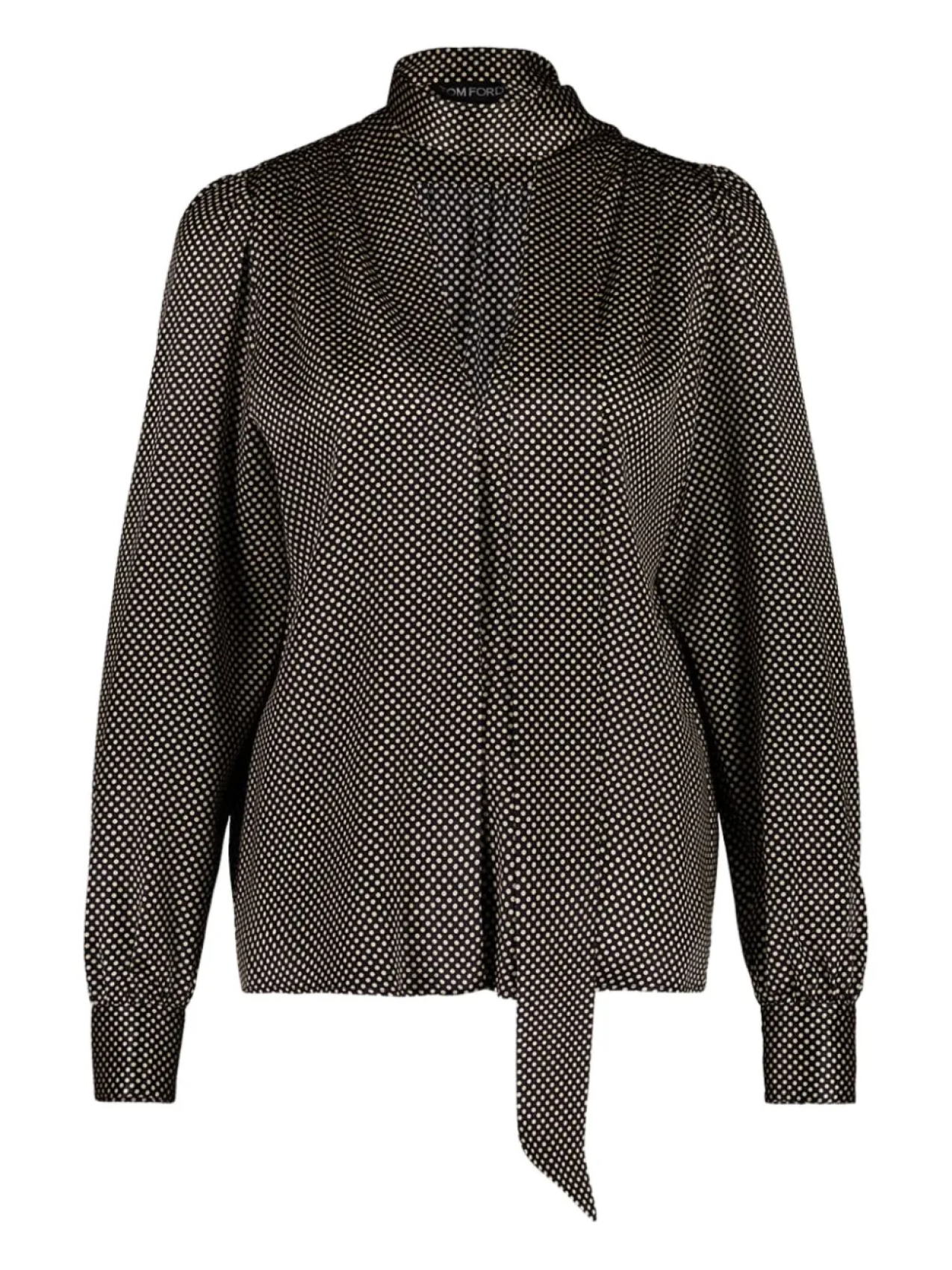 TOM FORD блузка в горошек с завязками на воротнике, черный
TOM FORD блузка в горошек с завязками на воротнике, черный