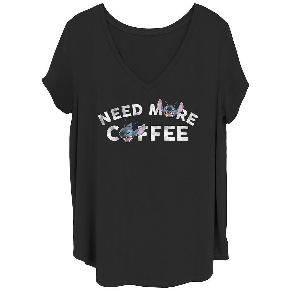 Футболка размера плюс с V-образным вырезом Disney's Lilo & Stitch для детей Need More Coffee Stitch, черный
Футболка размера плюс с V-образным вырезом Disney's Lilo & Stitch для детей Need More Coffee Stitch, черный
