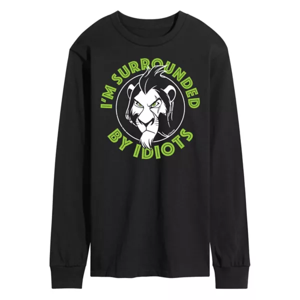 Мужская футболка с длинным рукавом и принтом «Король Лев: Шрам в окружении идиотов» Disney, черный
Мужская футболка с длинным рукавом и принтом «Король Лев: Шрам в окружении идиотов» Disney, черный
