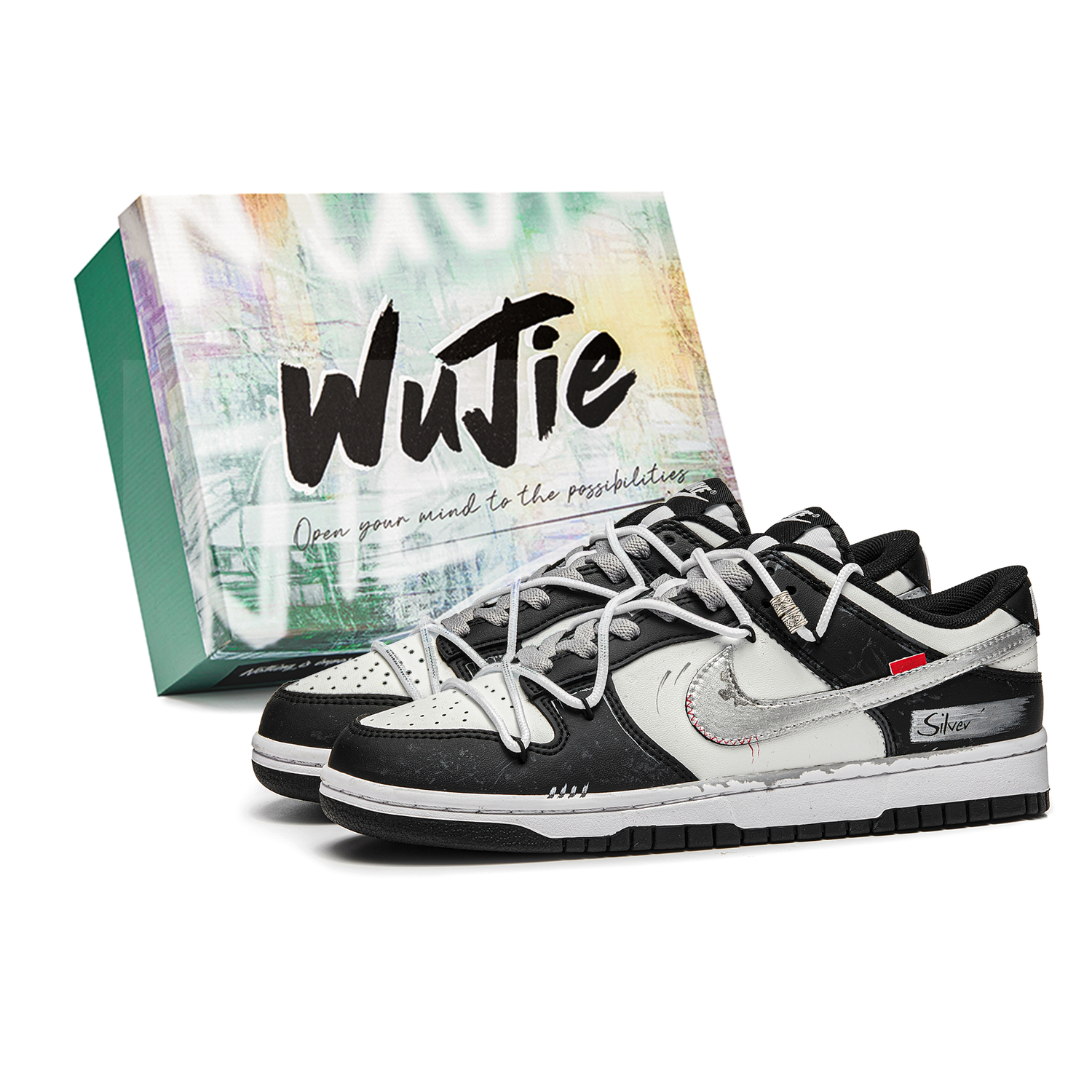 Nike Кроссовки для скейтбординга мужские dunk silver scale, box cushioning, износостойкие низкие черный белый серебристый
Nike Кроссовки для скейтбординга мужские dunk silver scale, box cushioning, износостойкие низкие черный белый серебристый