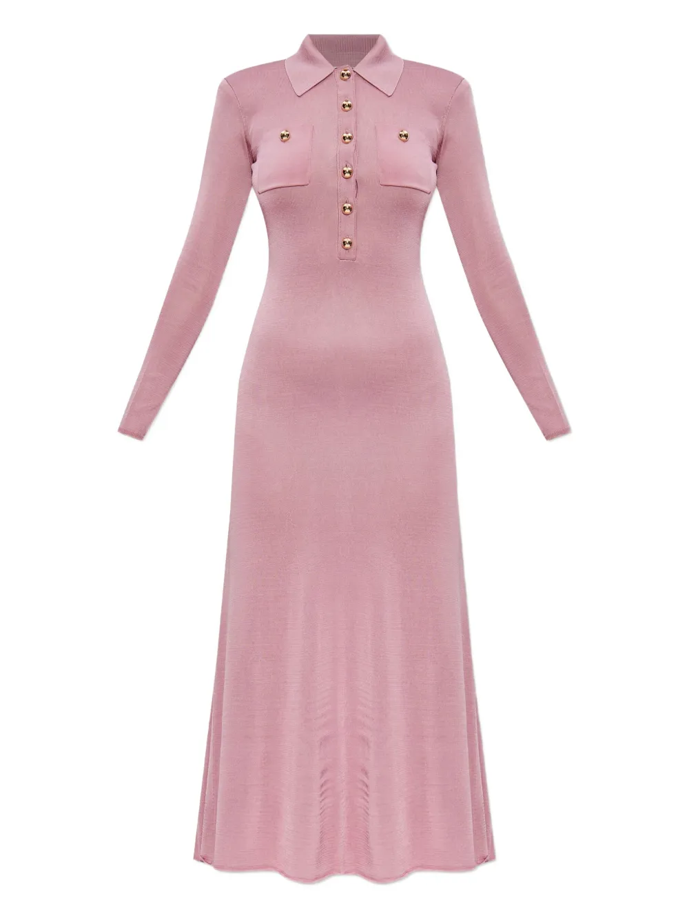 Платье с воротником-поло и пуговицами спереди Self-Portrait, розовый 
Платье с воротником-поло и пуговицами спереди Self-Portrait, розовый