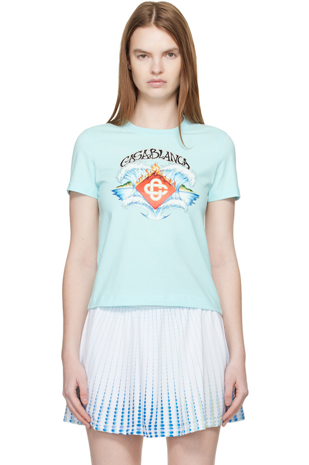 Casablanca Синяя облегающая футболка
Casablanca Синяя облегающая футболка