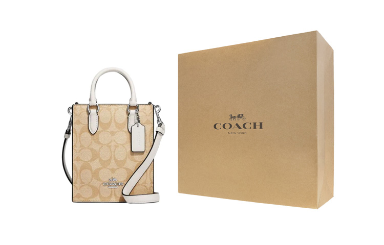 COACH Сумка-шоппер из холста с кожаными вставками 
COACH Сумка-шоппер из холста с кожаными вставками