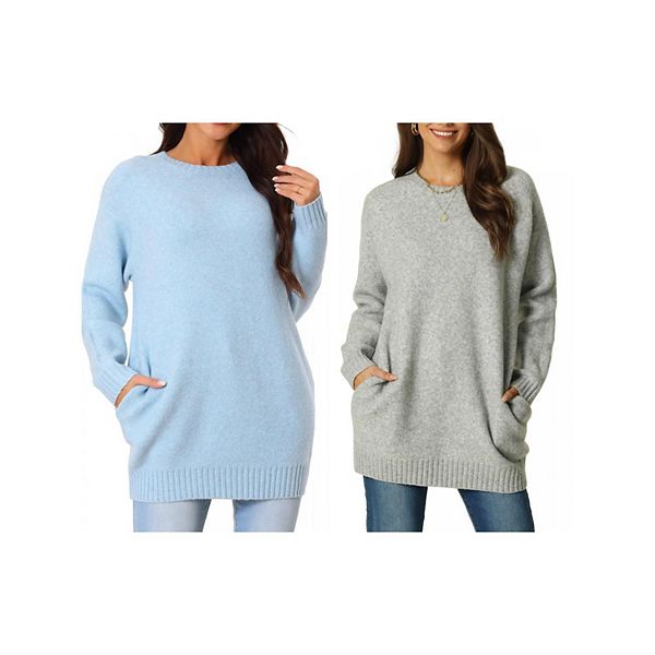 2 упаковки женского свитера с круглым вырезом, длинным рукавом и карманами Inspire Chic, Grey Light Blue
2 упаковки женского свитера с круглым вырезом, длинным рукавом и карманами Inspire Chic, Grey Light Blue