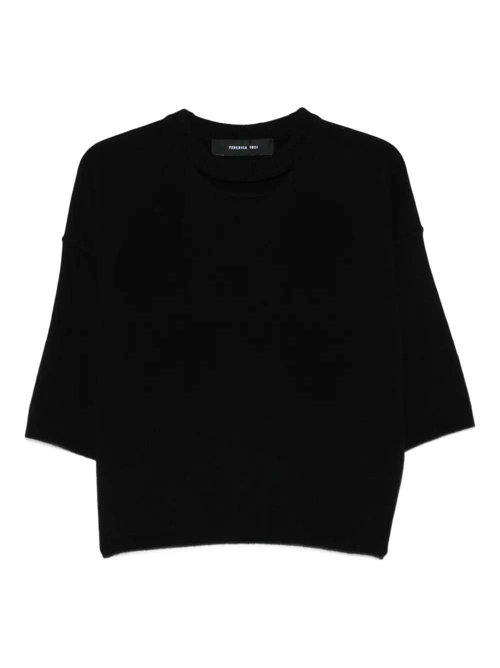 Укороченный свитер с короткими рукавами Federica Tosi, черный 
Укороченный свитер с короткими рукавами Federica Tosi, черный
