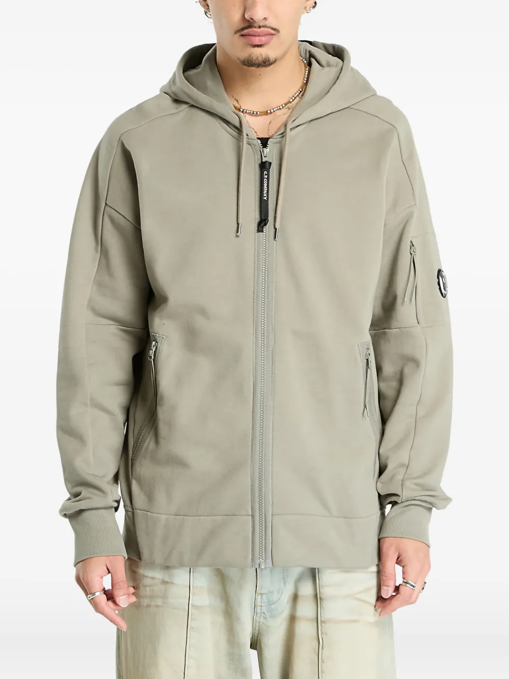 Хлопковое худи на молнии C.P. Company, серый
Хлопковое худи на молнии C.P. Company, серый