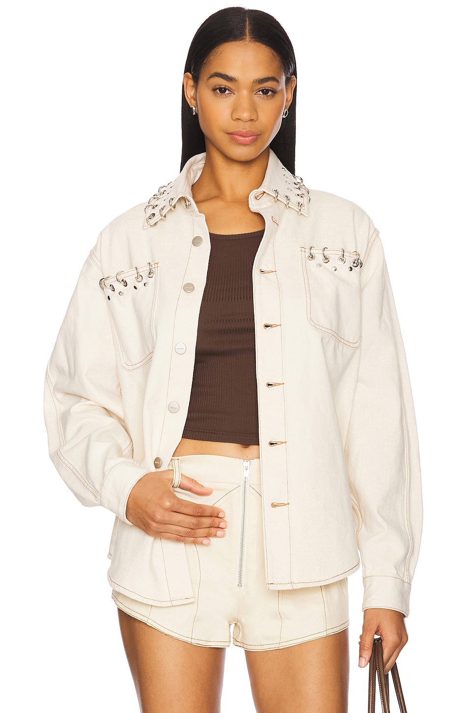 X revolve джинсовая рубашка с модифицированными кольцами Aknvas, cream
X revolve джинсовая рубашка с модифицированными кольцами Aknvas, cream