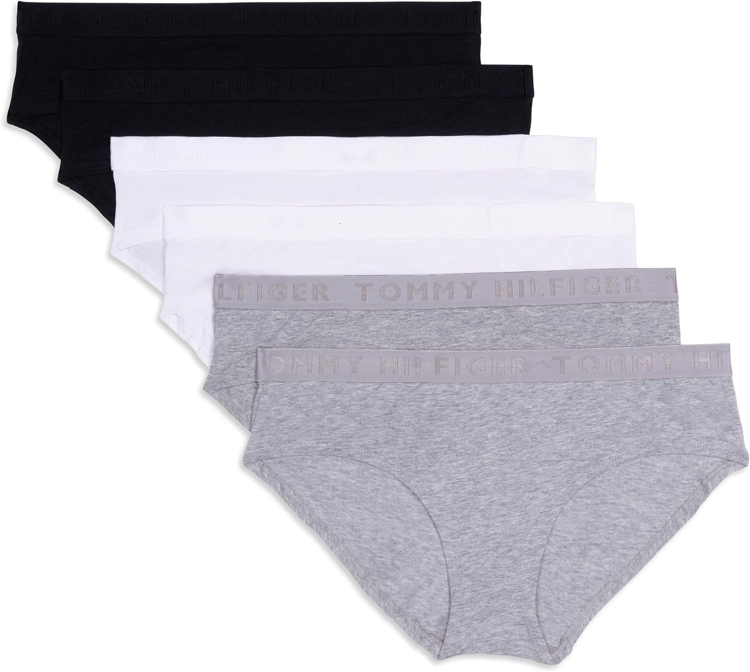 Женское хлопковое нижнее белье Tommy Hilfiger Hipster, упаковка 6 пар, Heather Grey/White/Black
Женское хлопковое нижнее белье Tommy Hilfiger Hipster, упаковка 6 пар, Heather Grey/White/Black