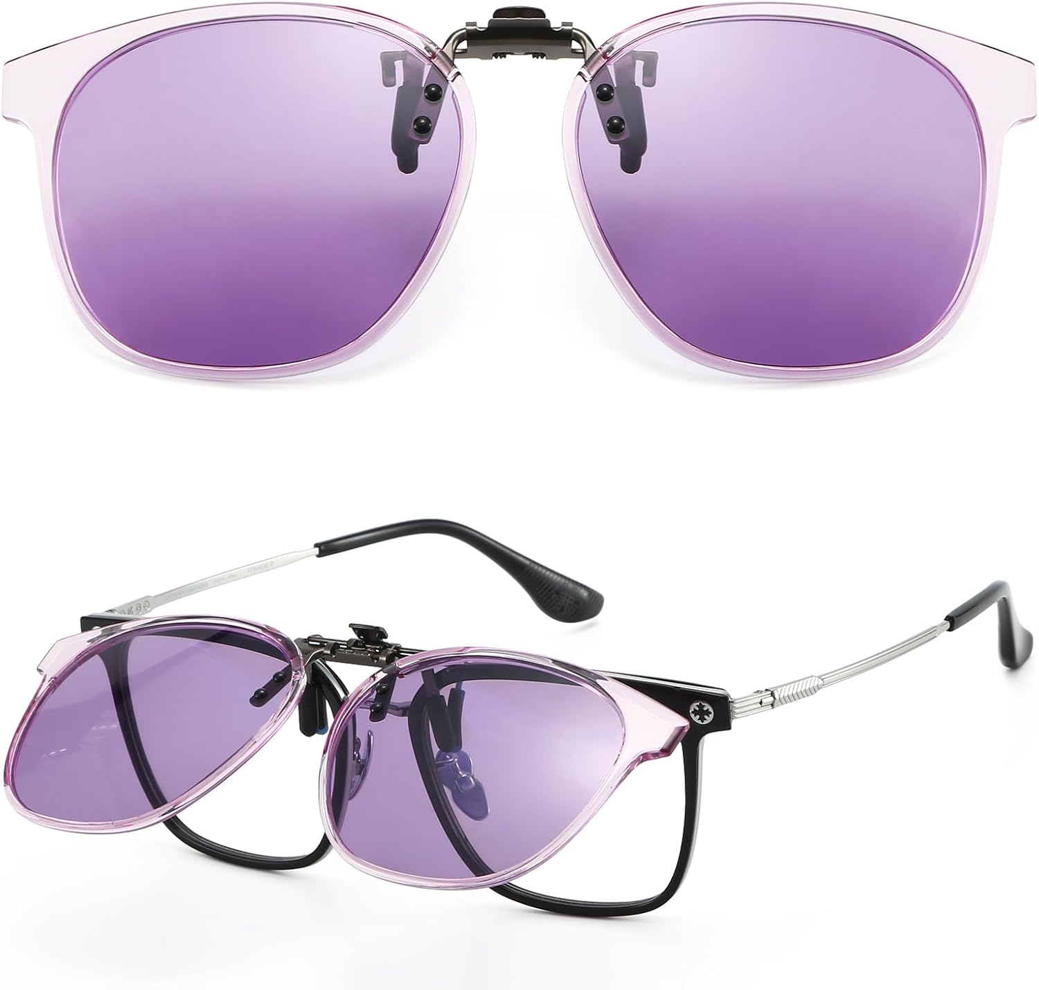 Накладные солнцезащитные очки для мужчин и женщин - поляризованные линзы с антибликовым покрытием, 100% защита от УФ-излучения, универсальный размер, подходят для большинства очков VUEECLAT, Purple-purple Lens
Накладные солнцезащитные очки для мужчин и женщин - поляризованные линзы с антибликовым покрытием, 100% защита от УФ-излучения, универсальный размер, подходят для большинства очков VUEECLAT, Purple-purple Lens