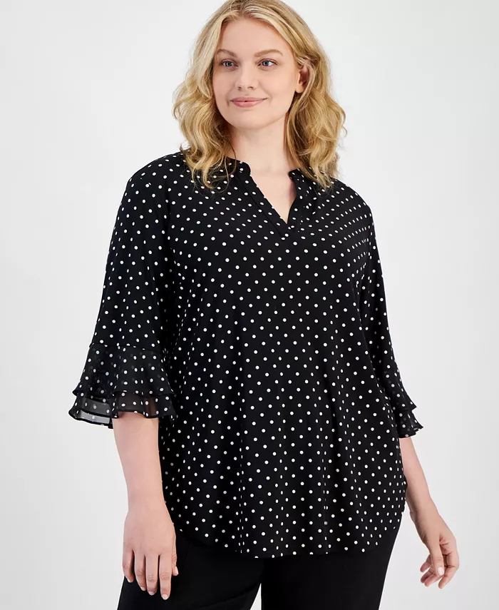 Блузка с рукавами-крылышками в горошек больших размеров Kasper, мультиколор
Блузка с рукавами-крылышками в горошек больших размеров Kasper, мультиколор