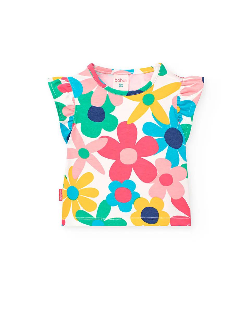 Футболка для девочки из хлопка с цветочным принтом Boboli, мультиколор
Футболка для девочки из хлопка с цветочным принтом Boboli, мультиколор