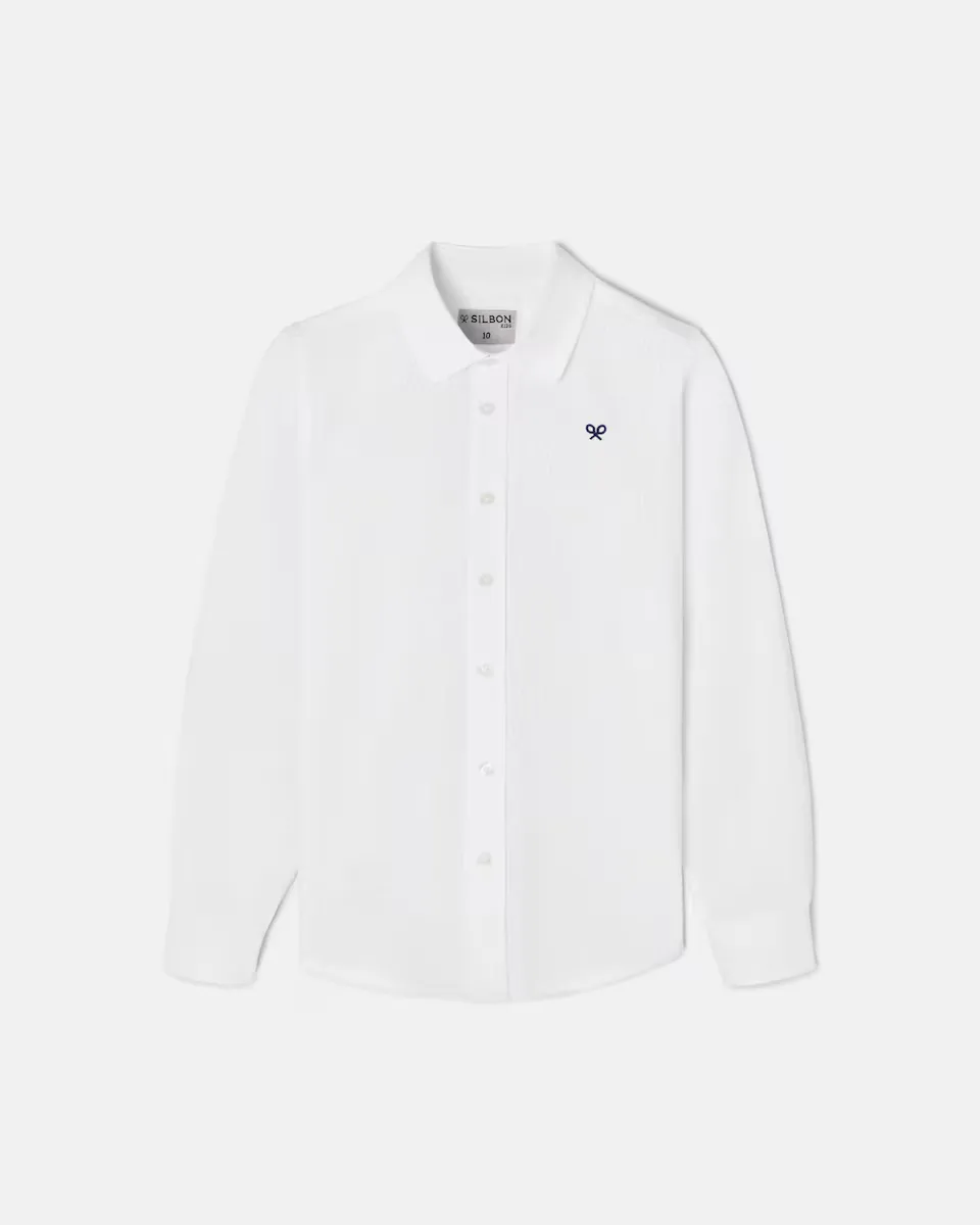 Детская однотонная рубашка с длинным рукавом Silbon, белый
Детская однотонная рубашка с длинным рукавом Silbon, белый
