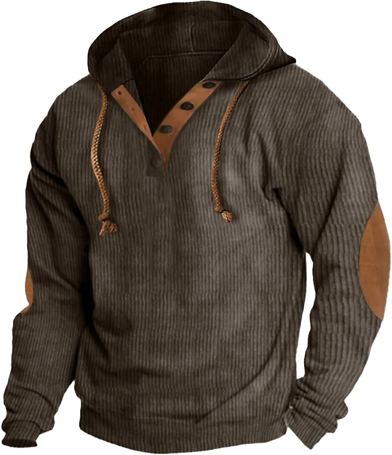 Винтажный худи из вельвета для мужчин с полузастежкой и шнурком
Винтажный худи из вельвета для мужчин с полузастежкой и шнурком