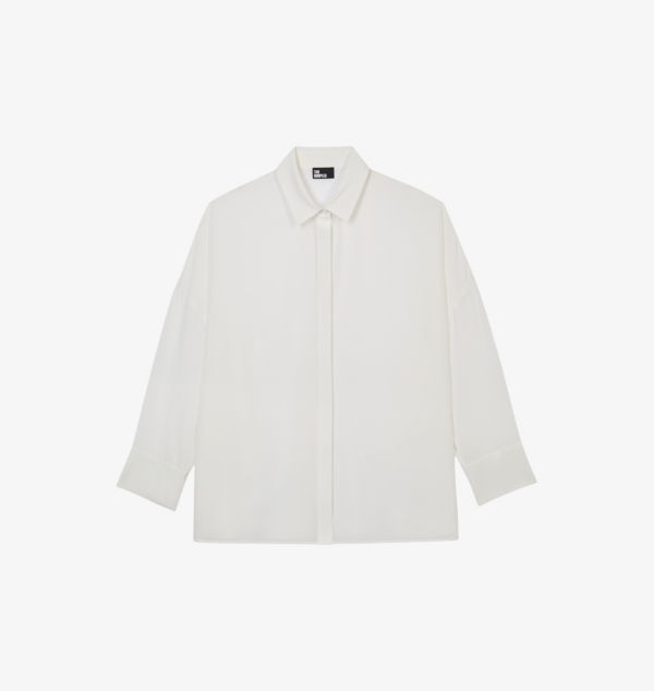 Шелковая рубашка с прямым подолом The Kooples, белый
Шелковая рубашка с прямым подолом The Kooples, белый