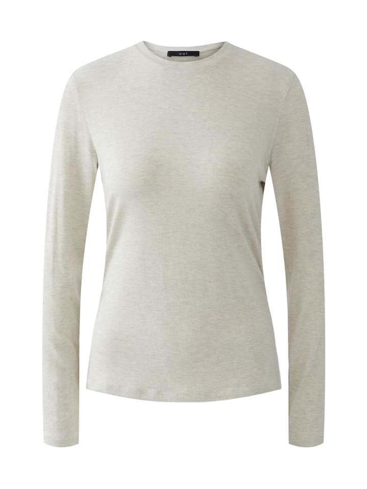 Рубашка с длинным рукавом из светло-бежевого меланжа Oui
Рубашка с длинным рукавом из светло-бежевого меланжа Oui