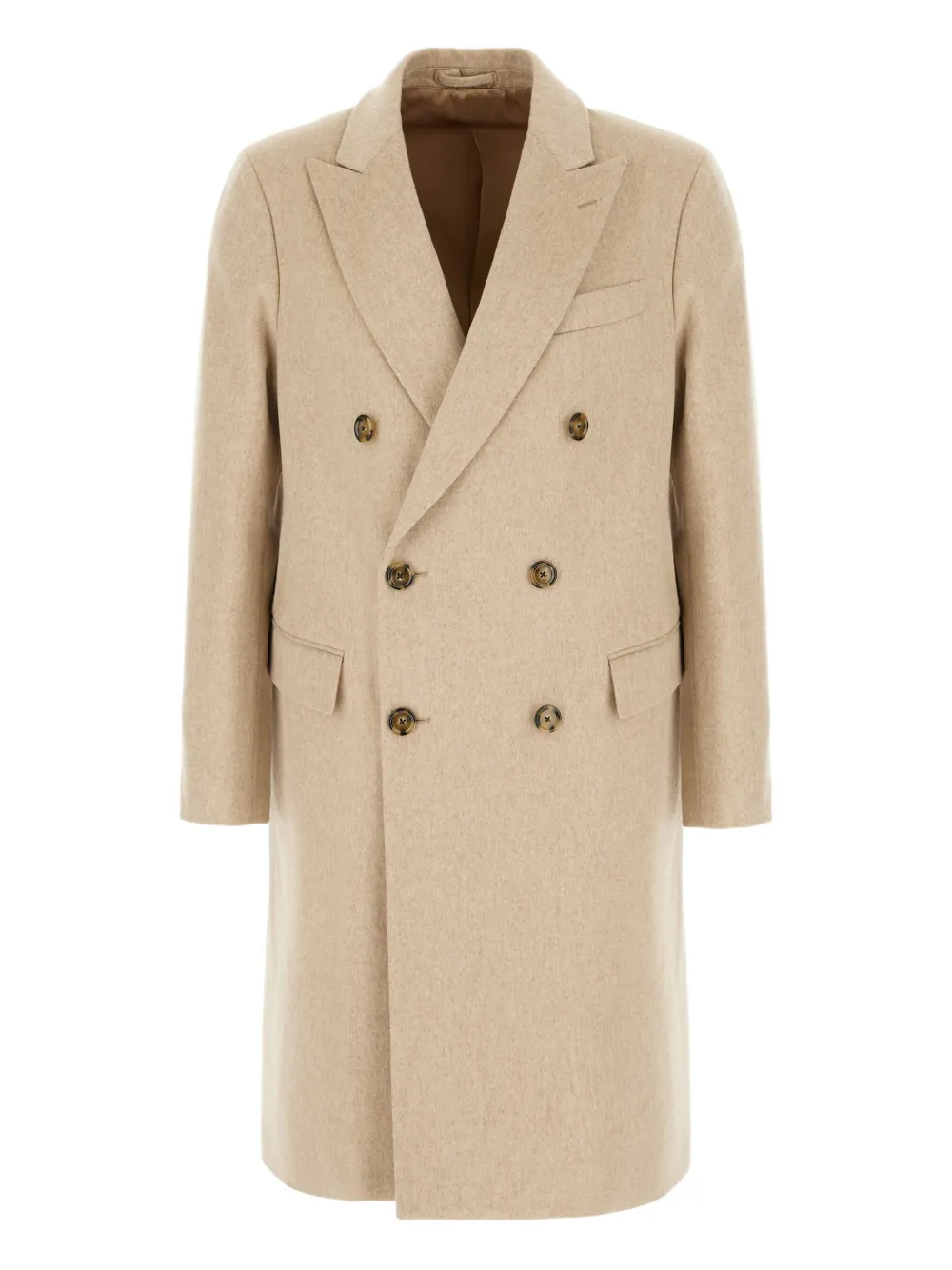 Двубортное шерстяное пальто Lardini, нейтральный
Двубортное шерстяное пальто Lardini, нейтральный